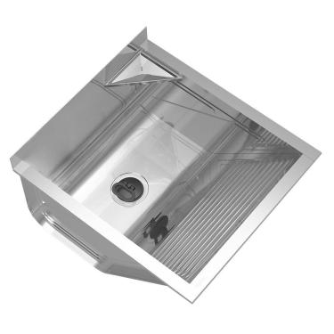 Imagem de Tanque de Lavar Roupa G01 32L de Sobrepor Aço Inox com Esfregador e Suporte para Sabão Inox Mpozenato
