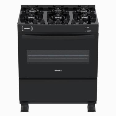 Imagem de Fogao a Gas 6 Bocas Venax Picasso Vitreo Preto, Preto, Bivolt