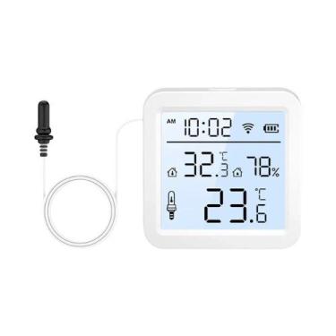 Imagem de Sensor De Temperatura E Umidade WiFi Inteligente Com Sonda Externa Tuy