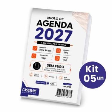 Imagem de Miolo de Agenda 2027 63g 13,5x20 cm Azul Cassmar 05un