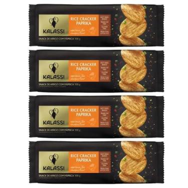 Imagem de kit 04 Snack De Arroz Com Páprica Kalassi Pacote 100g