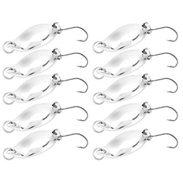 Imagem de Iscas de pesca, iscas de metal, iscas de pesca, iscas de pesca Wobbler iscas para peixe (prata 2,5 g)