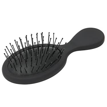 Imagem de Escova de cabelo com almofada de ar, reduz o frizz, ferramenta de modelagem de cabelo, mini escova de alisamento de cabelo para cabelo encaracolado (preto)