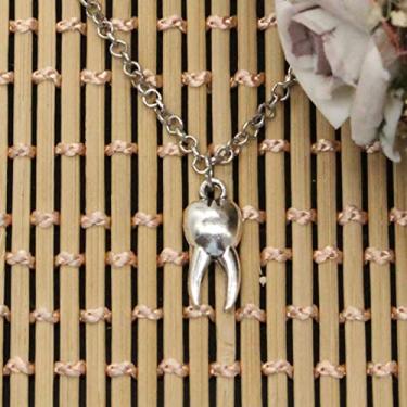 Imagem de EDCRFV Pingente Zumbi Dentes Molar Charm Curto Longo DIY Colar Feito à Mão