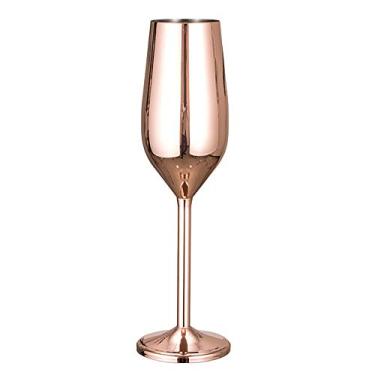 Imagem de Yajun Taça de champanhe de aço inoxidável resistente ao outono 200 ml Copos de vinho tinto Sweet Kitchen Party Hosting Decorativo, Cobre