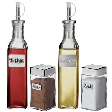 Imagem de Galheteiro Euro Home Label com Suporte – 4 Peças