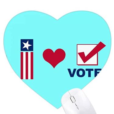 Imagem de Mousepad I Love Democratic Vote Election Heart Tapete de borracha para escritório