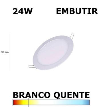 Imagem de Painel Plafon Led 24W 30Cm Embutir Redondo 3000K