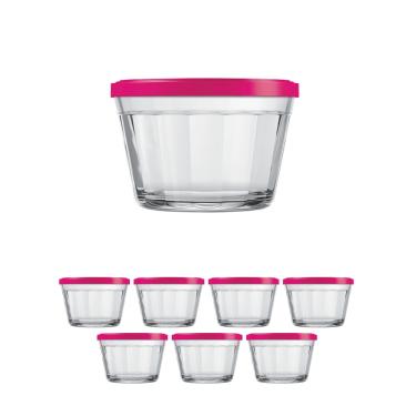 Imagem de Kit Pote Copo Americano C/Tampa Cor Sortida 150ml Nadir 7Un