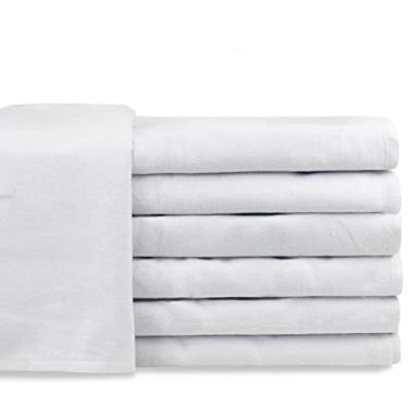 Imagem de Kit com 4 Panos de Prato Branco Liso Grosso 50x68cm - Central Toalhas