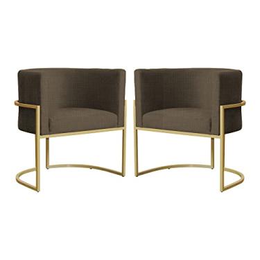 Imagem de Kit 02 Poltronas Decorativa Luana Linho Cores - Ds Estofados