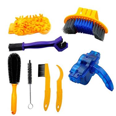 Imagem de Kit de ferramentas de limpeza de corrente de bicicleta Cyful 8 peças, incluindo corrente de bicicleta, esfregão adequado para montanhas, estradas, cidades, híbridos, BMX e bicicleta dobrável.