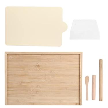 Imagem de Tábua de cortar, tábua de servir, bloco de corte de bambu, utensílio de cozinha de grau alimentício para cozinha