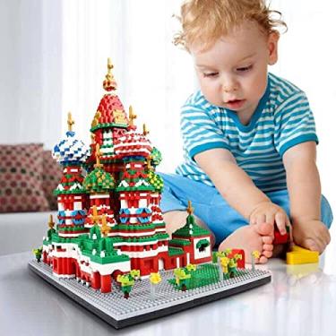 Imagem de Blocos de construção da Catedral de São Basílio, Nano Mini Edifício de Blocos de Referência Mundial, 4872+ Pcs Kit de Blocos de Construção Brinquedos Micro Blocos Construção Infantil