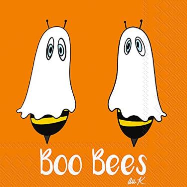 Imagem de IHR Ideal Home Range Guardanapos de coquetel descartáveis 3 camadas pacote de guardanapos de festa, 12,7 cm x 12,7 cm, Boo Bees