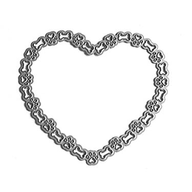 Imagem de Cortes de metal de osso de pata de cachorro coração, matrizes de corte para liberação de criação de cartões, moldes de gravação para scrapbooking, álbum faça você mesmo cartões de papel decoração de artesanato