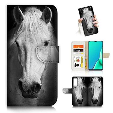 Imagem de Para Samsung S20+, para Samsung Galaxy S20 Plus 5G, capa de telefone carteira projetada com flip, A24410 cavalo branco