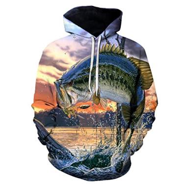 Imagem de CNBPIC Spring Fishing Men Hoodies 3D Print Moletom Casual Moletom Masculino Oversized