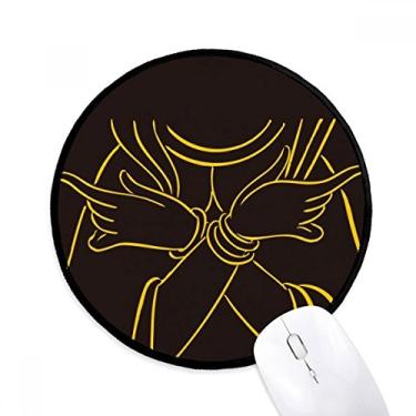 Imagem de DIYthinker Cultura Religião Mão Busto Padrão Mouse Pad Desktop Escritório Tapete Redondo para Computador