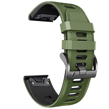 Imagem de DFAMIN Pulseira de relógio para Garmin Fenix 7 7X 6 7X 3HR 935 Enduro Pulseira de Silicone Fenix6 Fenix5 Relógio Easyfit Pulseira 22/26mm Correa (Cor: Azul Exército, Tamanho: 22mm Fenix 7)