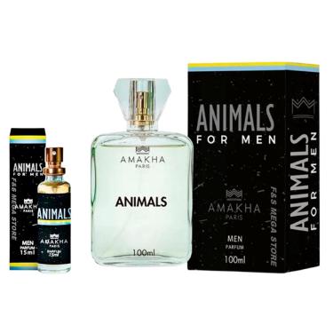 Imagem de Kit Perfume Masculino Animals Amakha Paris 100ml e 15ml Bolso