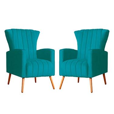 Imagem de Kit 02 Poltrona para Sala Melinda Suede Cores - DS Estofados