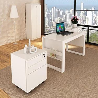 Imagem de Conjunto Home Office Industrial 3 Peças com 1 Escrivaninha 1 Gaveteiro 1 Armário Espresso Móveis