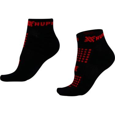 Imagem de Meia Curta para Corrida HUPI - Running Pro Preto/Vermelho, Cor: PRETO/VERMELHO