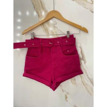 Imagem de Short Jeans Em Cor Rosa Pink Tamanho 40 - Ocasião