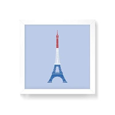 Imagem de Arte Maníacos Quadro Decorativo Torre Eiffel Colorida - 50x50cm (Moldura em laca branca)