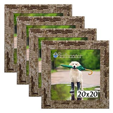 Imagem de Kit 4 Porta Retrado Molduras 15x15 Marrom