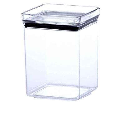 Imagem de 5 Potes Hermético quadrado empilhável 1000ml para armazenamento de alimentos