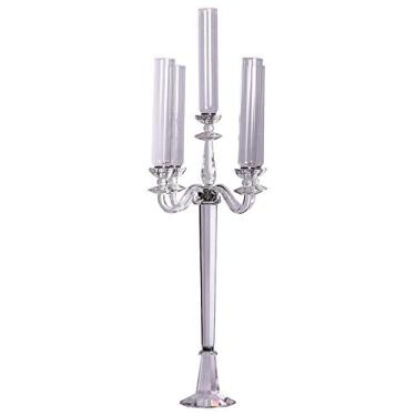 Imagem de Castiçal De Cristal 5 Velas Pracaza Transparente