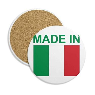 Imagem de Porta-copos de cerâmica Made In Italy Country Love porta-copos com pedra absorvente para bebidas presente 2 peças