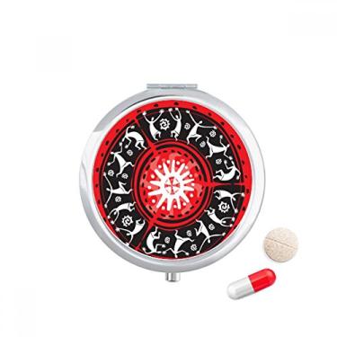 Imagem de Caixa de comprimidos Celebrate Mexican Outline Mexican Totems Pocket Medicine Storage Box Dispenser recipiente