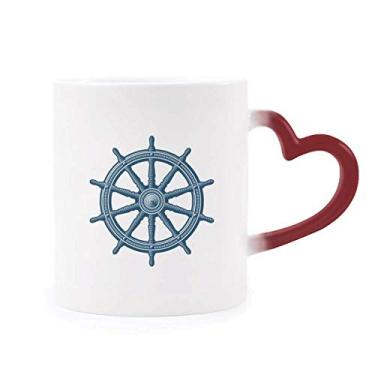 Imagem de Caneca sensível ao calor do exército do oceano militar do leme Exploration cor vermelha muda de grés