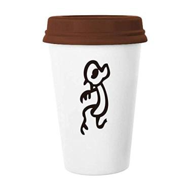 Imagem de Bones Inscriptions Caneca de macaco do zodíaco chinês Copo de cerâmica Copo de café