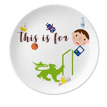 Imagem de Divine Animals Abroad Cruel Hbility Instruções: Prato de porcelana Jantar Prato Redondo Prato Menino