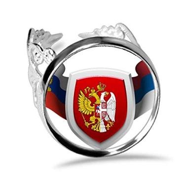 Imagem de DIYthinker Anel de noivado ajustável com emblema da Serbia National