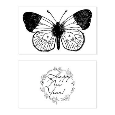 Imagem de Asas brancas espécime borboleta ano novo festival cartão felicitações Bless mensagem presente