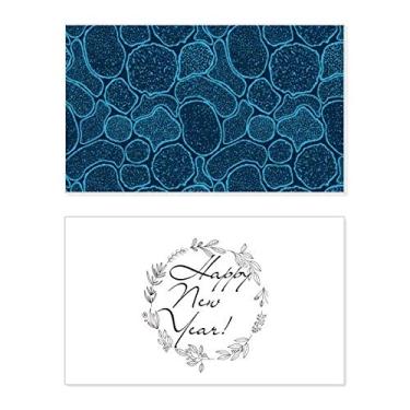 Imagem de Cartão de felicitações Blue Microscópio Células Ilustração de Ano Novo Festival Bless Mensagem presente