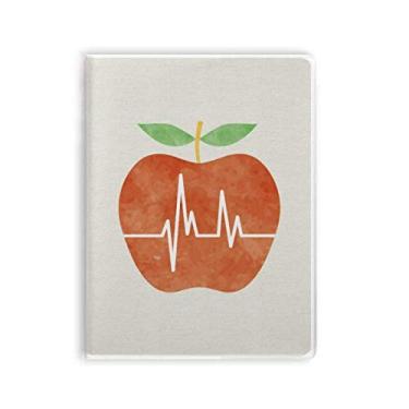 Imagem de Caderno com estampa de eletrocardiograma de coração, capa de goma para diário de capa macia