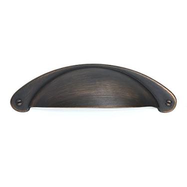 Imagem de Richelieu Hardware BP82333BORB Coleção Sorbonne 3 polegadas (76,2 mm) puxador de armário tradicional central, marrons e bronzes. Bronze escovado polido a óleo