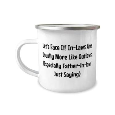 Imagem de Linda caneca de camper de 355 ml, Let's Face It! Os sogros são normalmente mais parecidos com fora-da-lei!), piada para o papai, Dia dos Pais