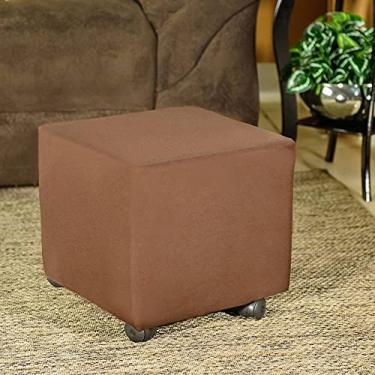 Imagem de Kit 2 Capa Para Puff Plus Premium Luxo Quadrado Marrom