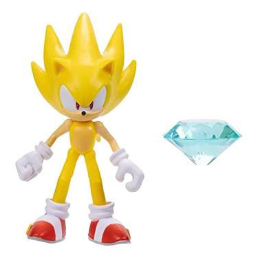 Imagem de Sonic the Hedgehog Boneco Super Sonic de 10 cm com Esmeralda do Caos