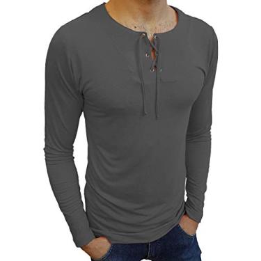 Imagem de Camiseta Bata Básica Manga Longa cor:cinza;tamanho:g