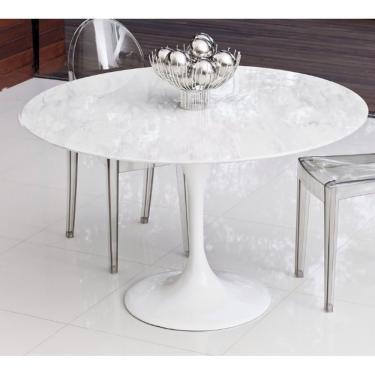 Imagem de Mesa De Jantar Tulipa Saarinen Redonda 80 Mármore Branco