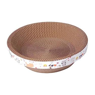 Imagem de Gralara Almofada para arranhar gatos Padrão de gato durável evita os móveis Arranhador interativo para gatos Papelão para gatos em ambientes fechados, eu