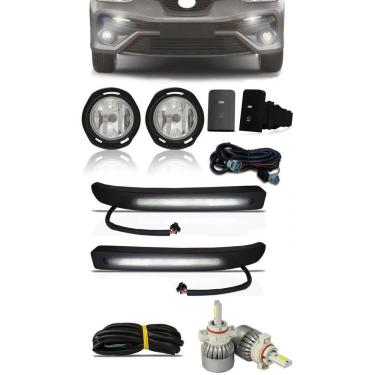 Imagem de Kit Farol de Milha Neblina + Kit LED DRL Luz Diurna Toyota Etios 2017 Em Diante + Kit LED
